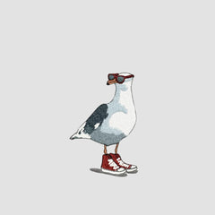 Seagull Embroidered White Hoodie