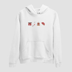 Japan Embroidered White Hoodie