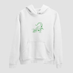 Croc Embroidered White Hoodie