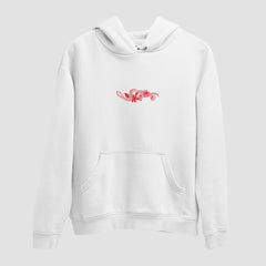 Snake Embroidered White Hoodie