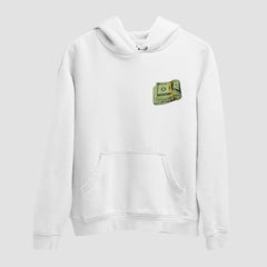 Cash Embroidered White Hoodie