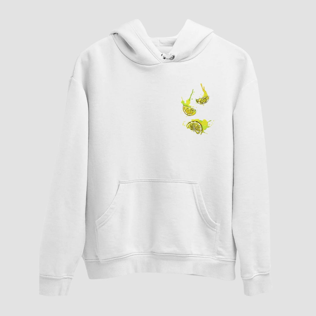 Squeeze Embroidered White Hoodie